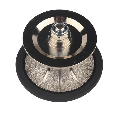 Top view of V40 40mm Full Bullnose Diamond Hand Profiler Router Bit With Five Eighths Eleven Thread For Granite Countertops Wet Or Dry Use