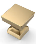 Champagne Bronze Cabinet Knobs Set 10 Pack 1.2 Inch 30mm Single Hole Drawer Knobs for Bathroom Cabinets, square knob ZH0008