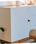 Sleek cabinet with hidden pop up drawer pull handle for cabinets and doors, unobtrusive finger pull design, modern home interior.