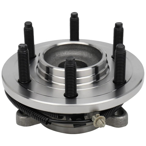 Front Wheel Hub And Bearing Assembly For Ford F150 2009 2010 2011 2WD 6 Lug With ABS Left Or Right Replacement Fits 4 Bolt Square Flange 183 Mm Dia And 45.6 Mm Offset Heavy Duty Truck Grade Beefed Up