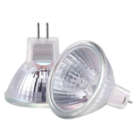 MR11 12V Halogen Spotlight Bulbs 10 Pack GU4 Bi-Pin Base Glass Cover Warm White 2700K Dimmable 20W Narrow 30 Degree Beam