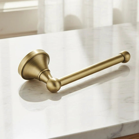 Old School Antique Brass Wall Mounted Toilet Paper Holder Without Cover In Brushed Bronze Finish 20 Cm Long Durable