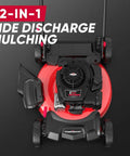 Lightweight 21-Inch Push Lawn Mower With 125cc Briggs And Stratton OHV Engine, 2-In-1 Mulching And Side Discharge, no-fuss maneuverability