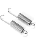 Grab This Solid Set Of Killer Replacement Tension Springs For Recliner Sofa Chair Pull Cord Mechanism Quick Swap Top Shelf Heavy Duty Steel Coils Silver Furniture Hardware Pack Of Two - close-up of two silver tension springs, 92mm long, heavy duty.