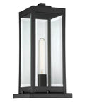 Westover 16 Inch Outdoor Pier Mount Light One Light Earth Black Lantern With Beveled Glass Wet Rated E26 Base Built Tough