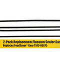 Two black OutOfAir vacuum sealer gaskets (2-pack) for FoodSaver, upper and lower replacements