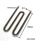 Zero Hassle W Shape Finned Air Heater 220V 2.5kW Stainless Steel 304 Heavy Duty Electric Heating Element, 390mm length, industrial component.
