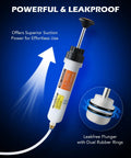 Orion Motor Tech 200mL manual fluid extractor and filler syringe, front view for automotive fluids