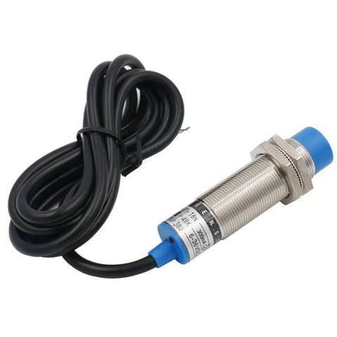 LJ18A3-8-Z/BX 8mm Inductive Proximity Sensor NPN NO DC 10-30V with black cable and compact 70x30mm housing, 200mA output