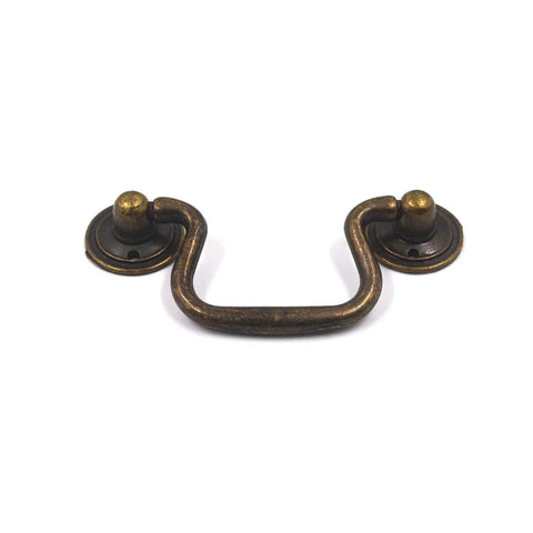 Antique Bronze Bail Pull Handles 10Pcs Cabinet Pulls For Wardrobe Dresser Cupboard And Drawer Decor Knobs With Two Point Five Nine Inch Hole Spacing Three Point Four Six Inch Overall Length Durable Metal Construction And Smooth Operation.