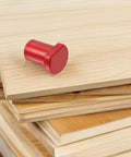 Six Piece Aluminum Alloy Workbench Dog Clamp Set With Low Profile Desktop Tenon Design shown atop wooden boards.