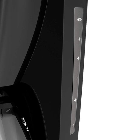 Side view of Super Convenient Programmable 12 Cup Coffee Maker with visible controls and sleek black design