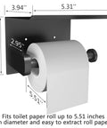 Black Wall Mounted Toilet Paper Holder With Shelf That Fits Mega Roll Up To 5.51 Inches Diameter SUS 304 Stainless Steel