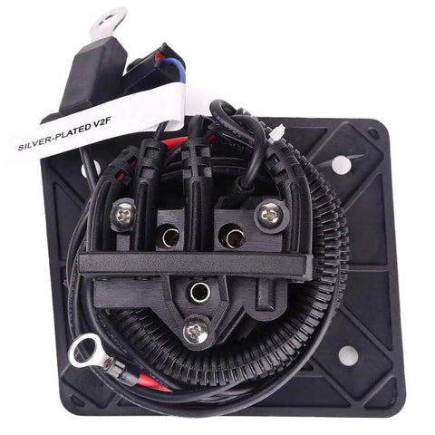 Premium 48V Delta Q Charger Receptacle Socket for Electric Golf Cart showing a black 3-pin female connector with wires.