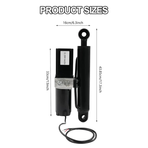 Top Tier 1.5 Ton Electric Linear Actuator With 12V Dc Motor, dimensions 16cm x 33cm x 43.85cm, ideal for dump trailer mods.