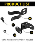 1-3/8 Inch Wall Mount Fork Gate Latch With Padlock Hole And Hardware, Heavy Duty Galvanized Steel Build, Black finish components shown