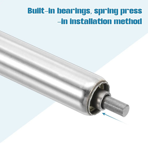 Stainless Steel Conveyor Roller 1 Inch Diameter 12 Inch Length Gravity Transmission Replacement Part Pack Of 2 With Galvanized End