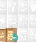 Top Tier 10 Pack Halloween Acrylic Router Template Kit Features Killer Ghost Bat Spider And Witch Hat Patterns on display.