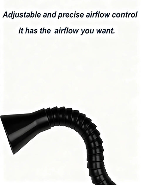 Heavy Duty Fume Extraction Arm With Articulated Duct Hose And Nozzle, 100cm length, adjusting nozzle and tubing visible