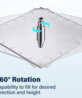 High Pressure Universal Rain Shower Head With LED Chrome Square Design 16 Inch Rainfall Waterfall Showerhead with 360° rotation