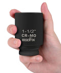 One And A Half Inch Deep Impact Socket Half Inch Drive Workhorse Chrome Moly Six Point Axle Nut Tool held in hand.