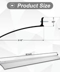 Premium Top Tier 52 Inch Door Drip Guard Aluminum Rain Deflector Weather Proof Door Panel Protector For Cars And Homes No Sweat Corrosion Shield Double Value Pack with measurements.