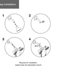 Installation steps for Awaken Two In One Multifunction Shower Kit With Rotating Rail Adjustable Showerhead And Handshower 1.75 GPM