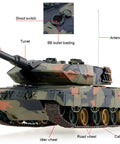 Leopard IIA5 RC Battle Tank 1/24 Scale With Infrared Combat And BB Shooting, 2.4GHz Remote Control, side view with labels