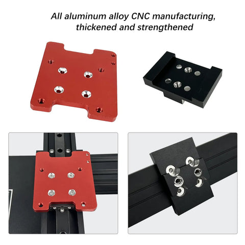 Y Axis MGN12H Linear Rail Guide Kit V3.2 Upgrade components including red and black aluminum mounting plates for Ender 3 Pro and Neo