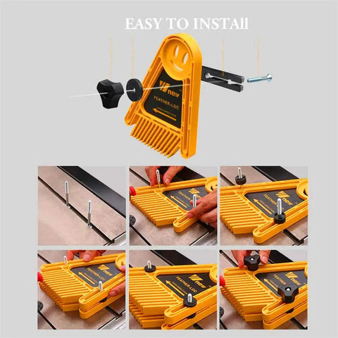 Dual Pack Featherboard Safety Push Block With Table Fence For Woodworking T Slots Miter Slots Table Saw Router Table Band Saw easy installation steps