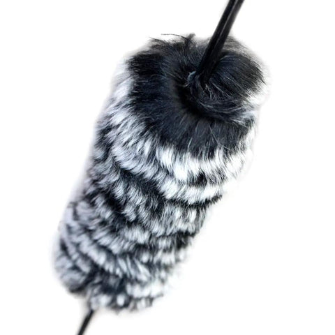 Close-up of Otter Dampener Bow String Silencer 1 Pair For Recurve Bows Lightweight Vibration Dampener Black and White