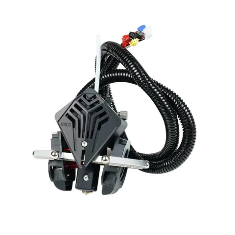 Heavy Duty FLSUN V400 Effector Hotend Kit For 3D Printers fully assembled with dual drive extruder and quick swap nozzle.