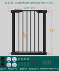 Narrow Baby Gate For Doorways And Stairs 24.5 To 28.3 Inch Wide Pressure Mounted Walk Through Child Safety Gate with installation parts