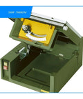 Ultra Compact Mini Table Saw With 200W 7000 RPM Motor To Nail Every Cut On Home Woodworking Projects featuring angled adjustable blade.