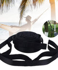 2 Pack Hammock Straps Set 200cm No Stretch Suspension Straps for tree hanging, outdoor camping, hiking, yoga, black polyester