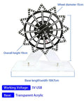7 Color Ferris Wheel Soldering Practice Kit showing transparent acrylic base and 15cm rotating LED wheel with 5V USB voltage
