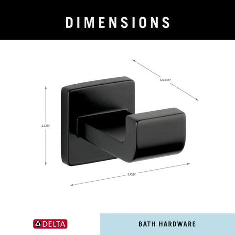 Dimensions of Matte Black Single Towel Hook For Bathroom Or Kitchen Heavy Duty Rust Resistant Dope Space Saving Organizer