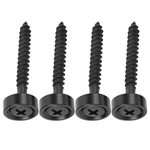 Guitar Neck Screws And Joint Bushing Set For Electric Bass 4 Piece Ferrule Fasteners With Shims String Ferrules Durable Metal Hardware For A Quick Snug Neck Fit And Rock Solid Install Black, four black screws