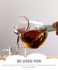 Glass Turkish Coffee Pot Set Two Pack 450ml Each Heat Resistant Stovetop Ibrik With Side Handle Transparent Cezve being poured