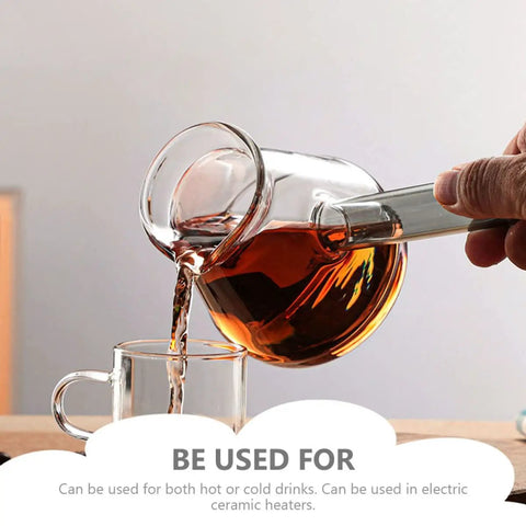 Glass Turkish Coffee Pot Set Two Pack 450ml Each Heat Resistant Stovetop Ibrik With Side Handle Transparent Cezve being poured