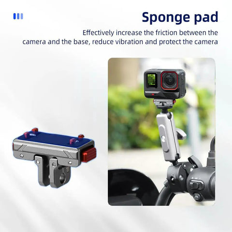 X5 Quick Release Magnetic Base Mount For Action Cameras And Tripods Aluminum Alloy Expansion Adapter with camera installed