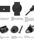 Components of Heavy Duty Sliding Barn Door Hardware Kit For 40 Inch Wide Doors With A Smooth Quiet Glide And Built To Last