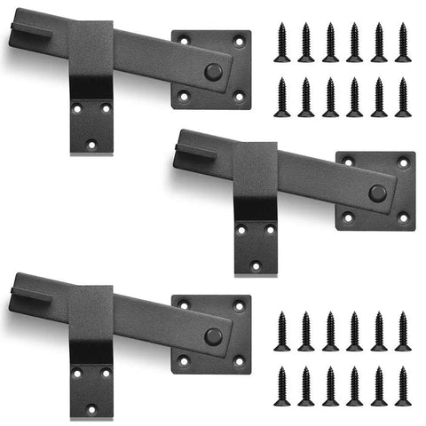 Barn Door Lock Hardware Heavy Duty Metal Gate Latch 3 Pack with screws, sturdy carbon steel construction for gates and doors.