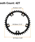 42T 130 BCD Aluminum Narrow Wide Chainring for Road Bikes CNC Machined 174mm Outer Diameter 76.4mm Bolt Circle