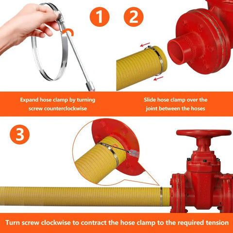 Hose clamp kit, 16 pcs in 4 sizes, stainless steel worm-drive clamps for radiator and fuel hoses
