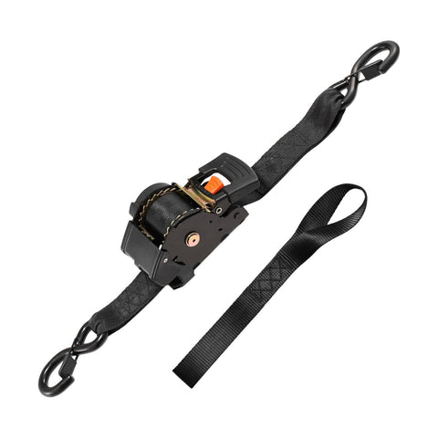 Two Pack Retractable Ratchet Straps 2 Inch By 10 Foot Tie Down Straps With S Hooks And Soft Loops