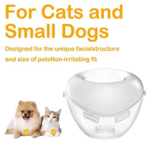 Low Noise Cat Nebulizer Cup With Inhaler Mask Kit for Cats, Pups, and Small Dogs, clear mask with cat and dog images