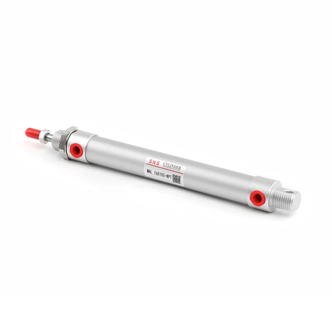 Aluminum Alloy Pneumatic Mini Air Cylinder 16mm Bore 100mm Stroke Double Acting With NPT 1/8 Port, shown against white background