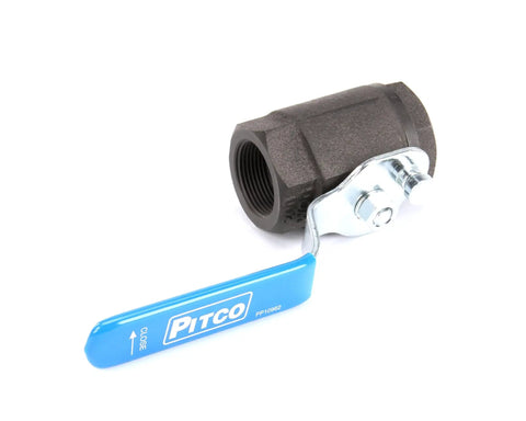 Beefy Ball Valve One And A Quarter Inch With Locking Handle OEM Replacement Part for Commercial Fryers showing side view