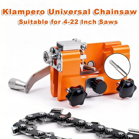 Hand Crank Chainsaw Sharpener Kit With 7 Grinding Heads, Universal Fit For 4 To 22 Inch Saws, Portable Aluminum Alloy Build